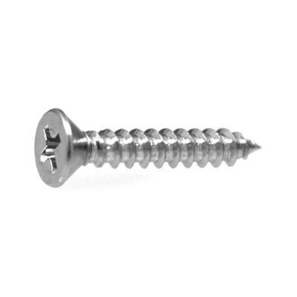 W & E Sales Co Sheet Metal Screw, #6 x 1/2 in, Zinc Plated Flat Head Phillips Drive WE621